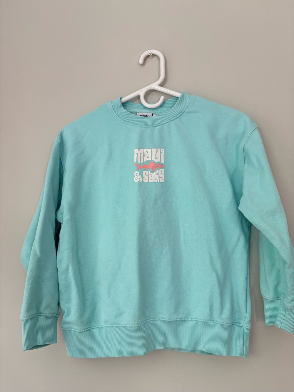 Zara Kids Aqua Blue 'Maui & Sons' Crewneck Sweatshirt